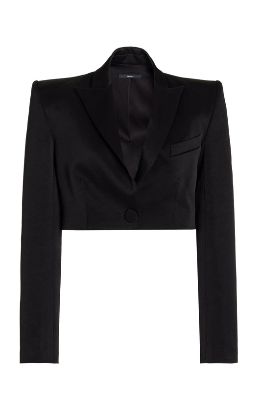 Alex Perry Declan Cropped Satin Crepe Blazer