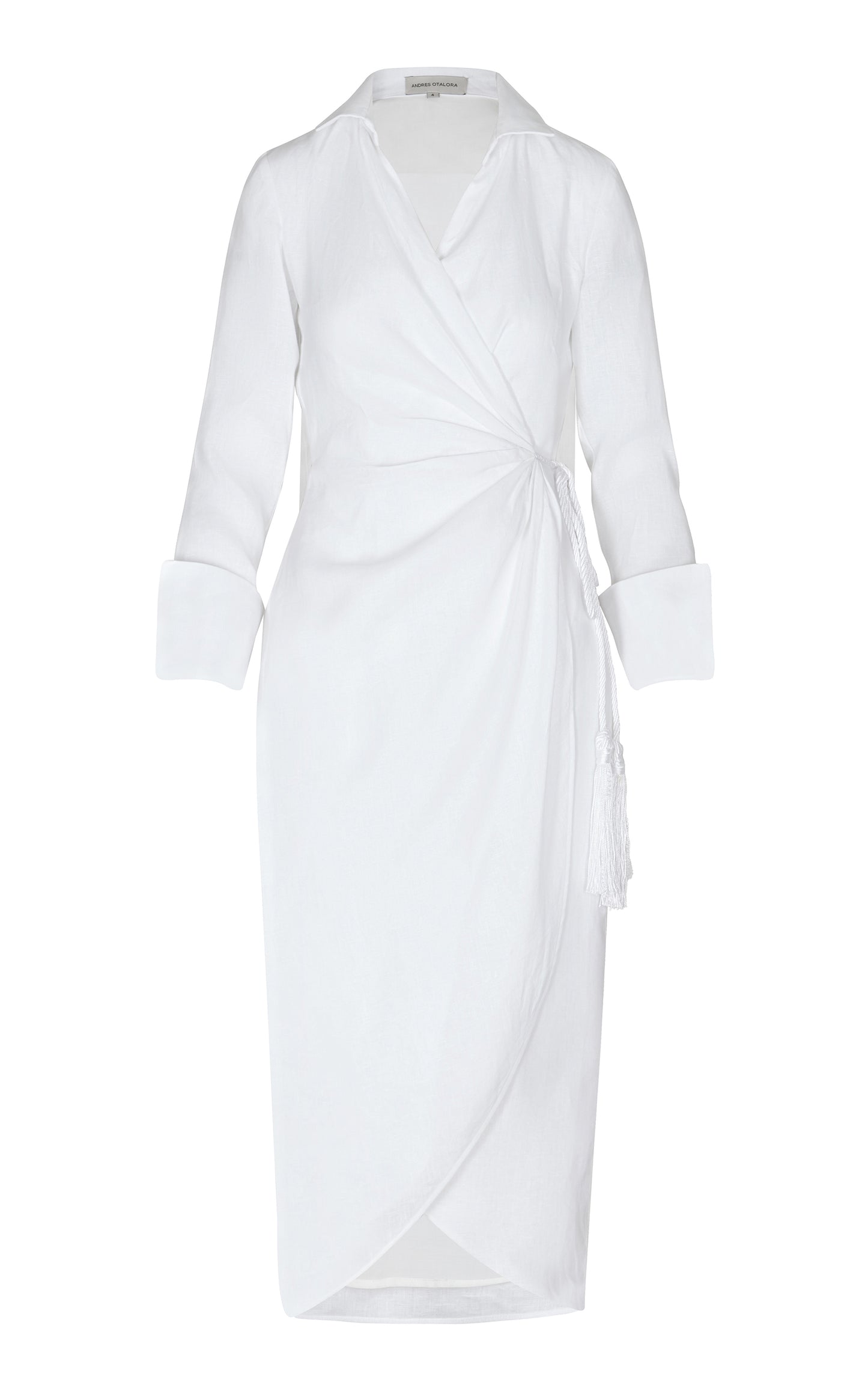 Clara Linen Midi Wrap Dress