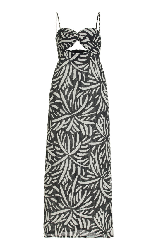 Apia Cutout Palm-Printed Maxi Dress