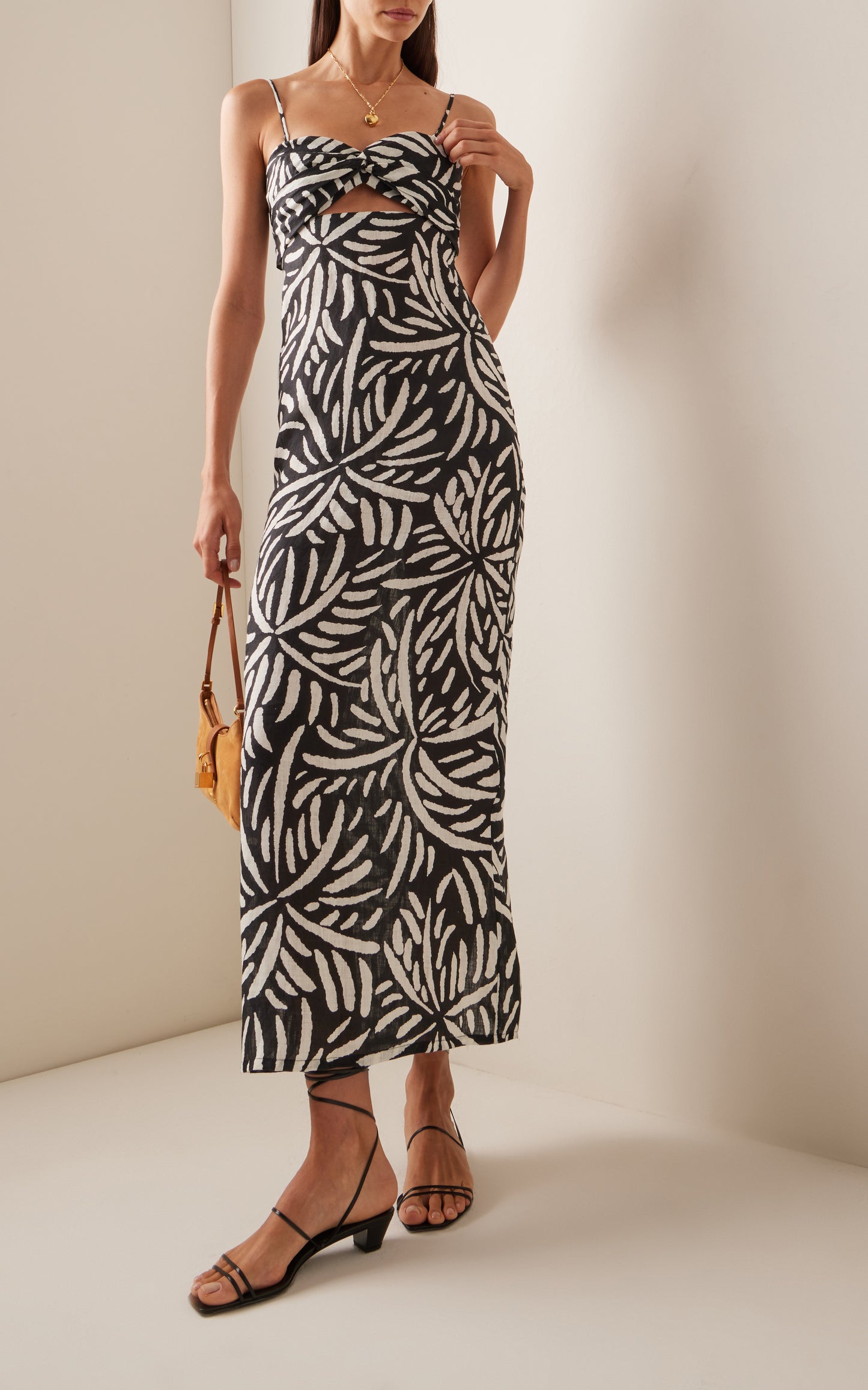 Apia Cutout Palm-Printed Maxi Dress