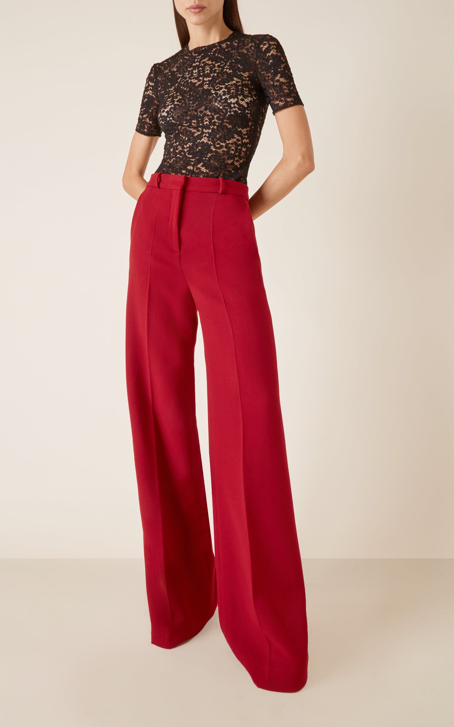 Del Core Wool-Silk Wide-Leg Pants